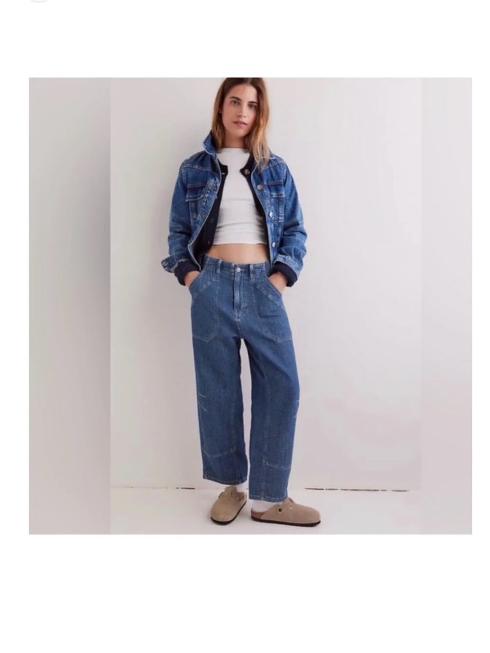 We The Free Dark Wash Blue Capris